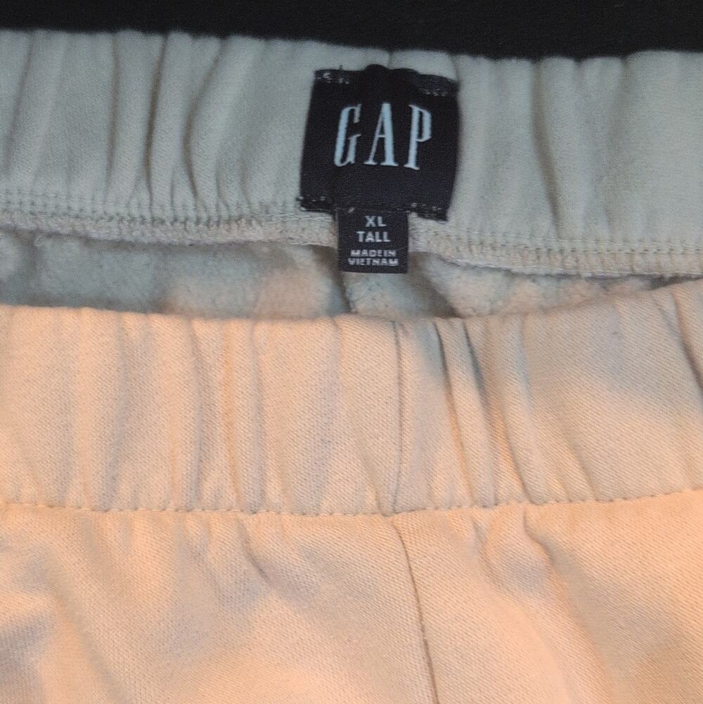 GAP Women's Beige Solid Pull-On Pants, Elastic Waist, Pockets, Tall XL